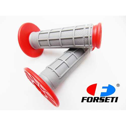 HONDA MX ENDURO TRAIL RED GREY FORSETI HAND GRIP SET HANDLEBAR GRIPS PAIR