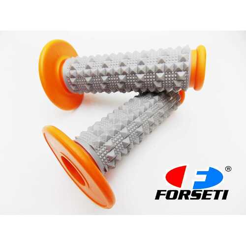 HONDA MX ENDURO TRAIL FORSETI ORANGE GREY DIAMOND TOP HANDLEBAR GRIP SET GRIPS