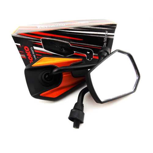 HONDA CB400T 78-81 BLACK ORANGE HEX SOKO MIRRORS