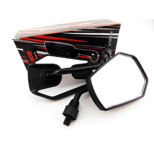 HONDA CB400T 78-81 BLACK WHITE HEX SOKO MIRRORS