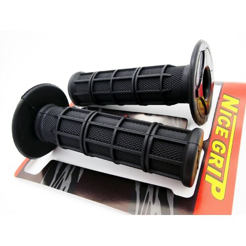 HONDA MX ENDURO TRAIL JBS BLACK HAND GRIP SET LEFT RIGHT PAIR HANDLEBAR GRIPS