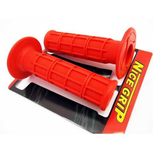 HONDA MX ENDURO TRAIL JBS RED HAND GRIP SET LEFT RIGHT PAIR HANDLEBAR GRIPS