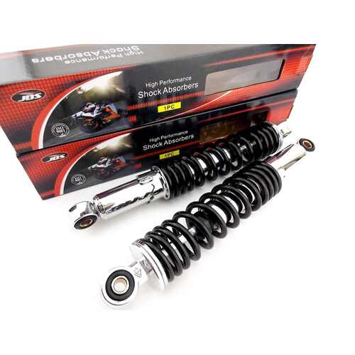 YAMAHA DT360 320mm JBS BLACK/CHROME REAR SHOCK ABSORBERS EYE TO EYE