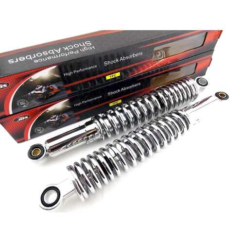 KAWASAKI Z900 350mm JBS CHROME REAR SHOCK ABSORBERS EYE TO EYE NC