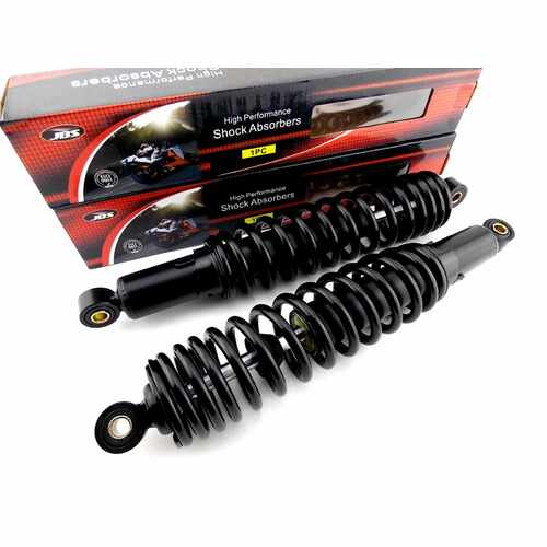 KAWASAKI F8 250 BISON 365mm JBS BLACK REAR SHOCK ABSORBERS EYE TO EYE