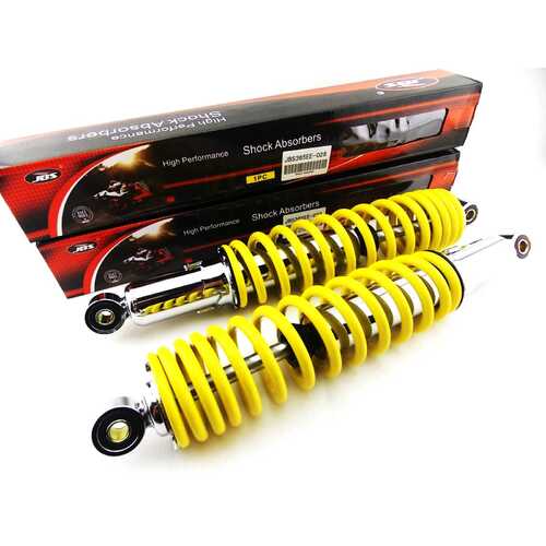 KAWASAKI F8 250 BISON 365mm JBS YELLOW/CHROME SHOCK ABSORBERS EYE TO EYE