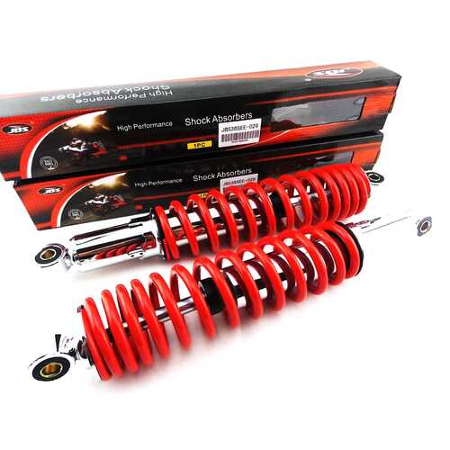 KAWASAKI F5 350 BIGHORN 365mm JBS RED/CHROME SHOCK ABSORBERS EYE TO EYE